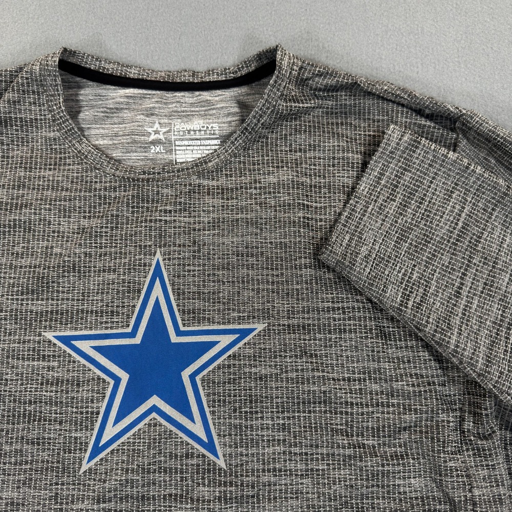 NWT Dallas Cowboys Authentic NFL Mens 2XL Gray Long Sleeve Performance Shirt